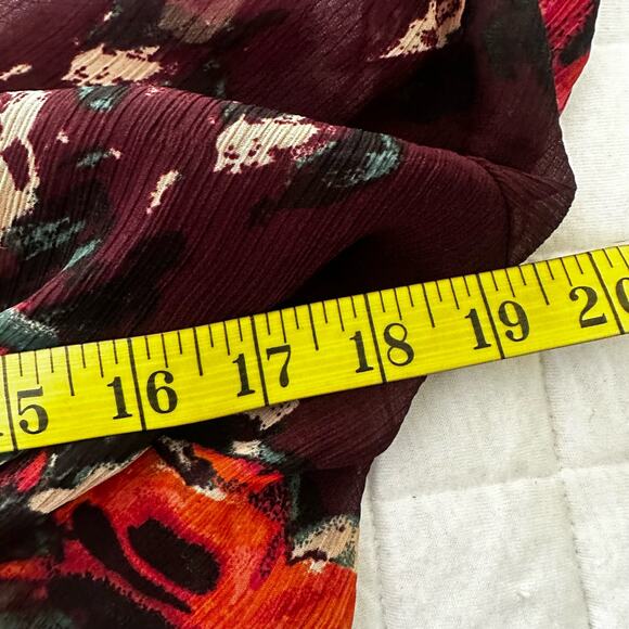 ABERCROMBIE FITCH Womens Dress SMALL Burgundy Floral Long Sleeve Mini Grunge - Picture 8 of 12